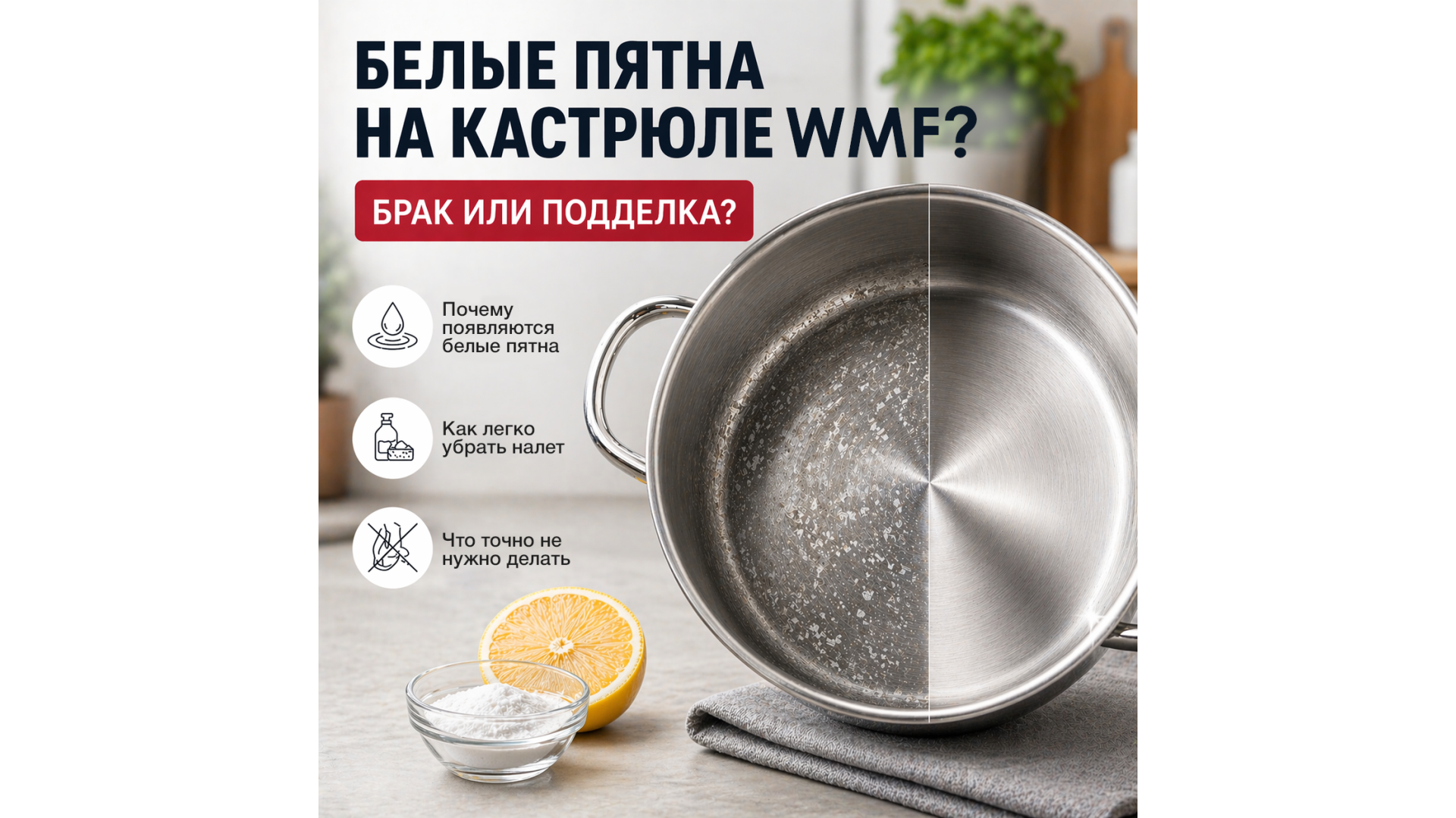 Белые пятна на кастрюле WMF - это брак или признак подделки?